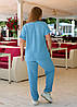 50-60 Жіночий лляний брючний костюм із малюнком, фото 10