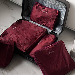 Набір з 5 нейлонових сумок для речей у валізу (бордо)
