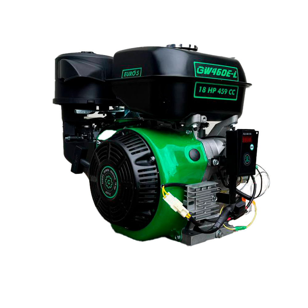 Бензиновий двигун  18 к.с., вал 25 мм шпонка, 20А, електорстарт Grunwelt GW460E-L20, фото 1