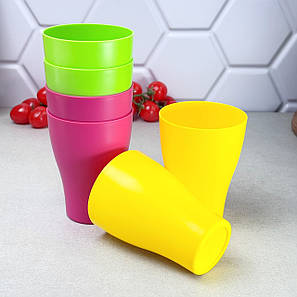 Набір склянок пластикових Алеана 250 мл 6 шт кольорові, фото 1