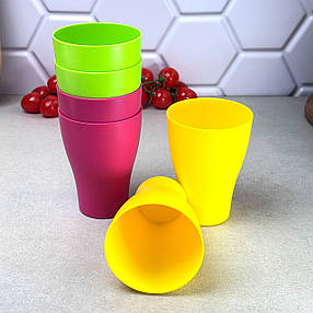 Набір склянок пластикових Алеана 250 мл 6 шт кольорові, фото 3