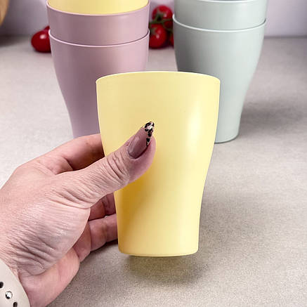 Набір склянок пластикових Алеана 250 мл 6 шт Пастель, фото 2