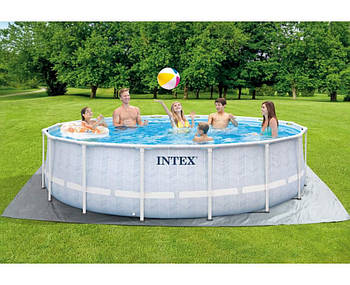 Каркасний басейн Intex 26746, 488 х 122 см (5 678 л/год, драбина, тент, підстилка) CHEVRON PRISM FRAME PREMIUM