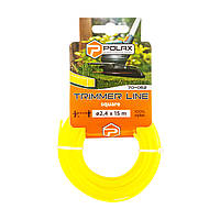 Жилка для тримера "Квадрат" 2,4 мм Polax 15 м (70-062)