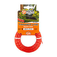 Жилка для тримера "Кручений квадрат" 2,4 мм Polax 15 м (70-067)