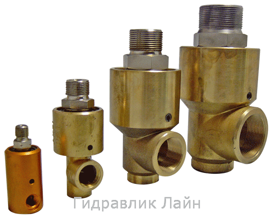 Ротаційні з'єднання, гідрошарніри (ротаційні, поворотні муфти) однопотокові, двопотокові, мультипотокові