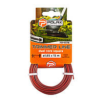Жилка для тримера "Квадрат з кордом" 1,65 мм Polax 15 м (70-078)