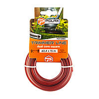 Жилка для тримера "Квадрат з кордом" 2,4 мм Polax 15 м (70-080)