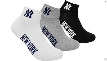 Шкарпетки New York Yankees Quarter 3-pack black/white/gray