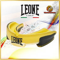 Капа боксерська Leone 1947 Top Guard PD513, доросла (11+), однощелепна, термоформована, з гелевим шаром Nextfit, жовта з футляром