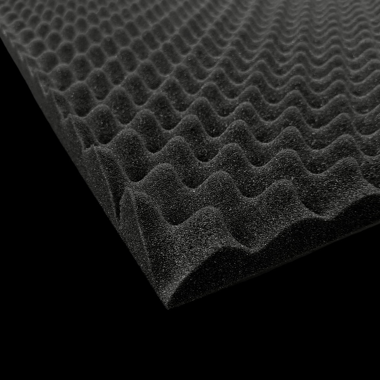 Поролон хвиля 40 мм  (4 см) чорний, відріз 48х48 см, фото 1