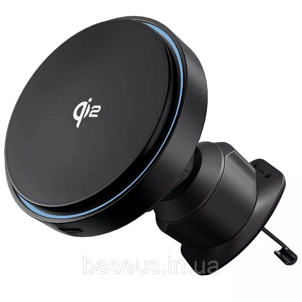 Автомобільний тримач з Бездротовим ЗП Proove Light Circle Qi2 15W black (WHLC15010002), фото 1