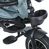 Дитячий триколісний велосипед-коляска з батьківською ручкою El Camino ME 1193 MODENA Cloud Blue, фото 5