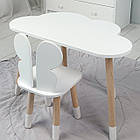 Столик хмаринка 46х70х40 і стільчик метелик 26.5х26х25, стіл та стілець в дитячу, білий