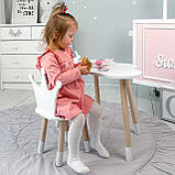 Столик хмаринка 46х70х40 і стільчик корона 26.5х26х25, стіл та стілець в дитячу, білий, фото 9