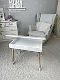 Столик з відкидним верхом 53х60х45 і стільчик корона 26.5х26х25, стіл та стілець для дітей від 1 року, білий з рожевим, фото 5