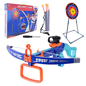 Арбалет із прицілом (3 стріли на присосках, сагайдак, тир із мішенню, у коробці) ZG270-362