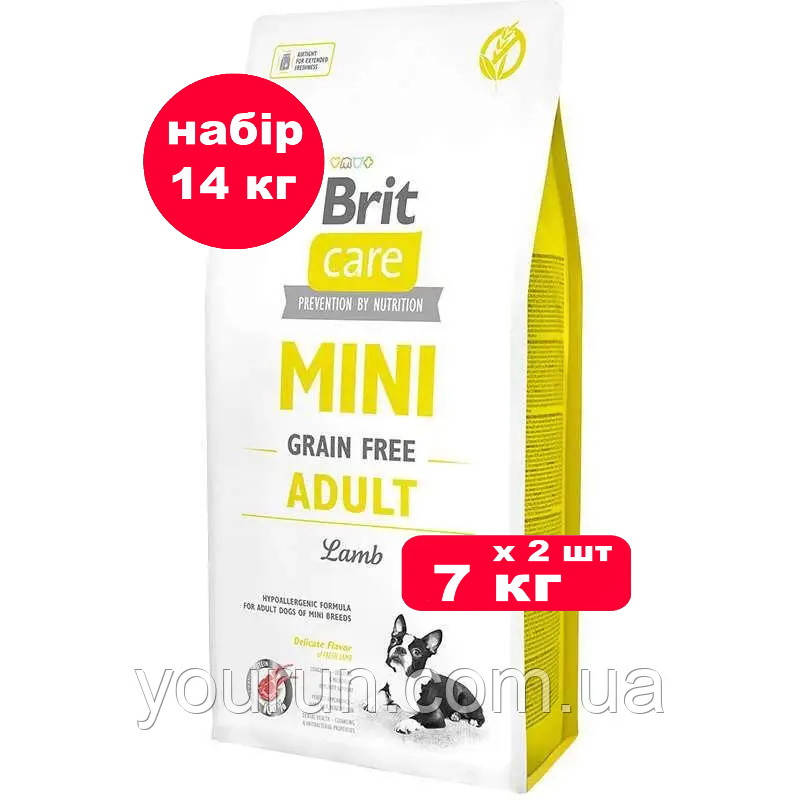 Brit Care Grain Free Adult Mini беззерновой гіпоалергенний корм для дорослих собак маленьких порід 7кг*2