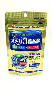 Minami Омега-3 DHA, EPA + Сквален, 62 капсули на 31 день.