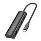 USB хаб із входом USB-C HUB адаптер Easy safety 4-in-1 Adapter (Type-C to USB 3.0, 0.2m). Black, фото 3