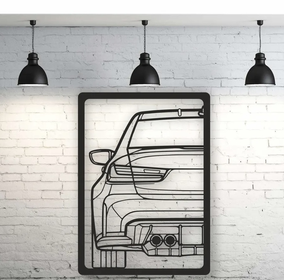 Декоративне панно БМВ, картина авто BMW задня частина