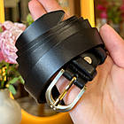 Шкіряний жіночий ремінь в чорному кольорі 6094