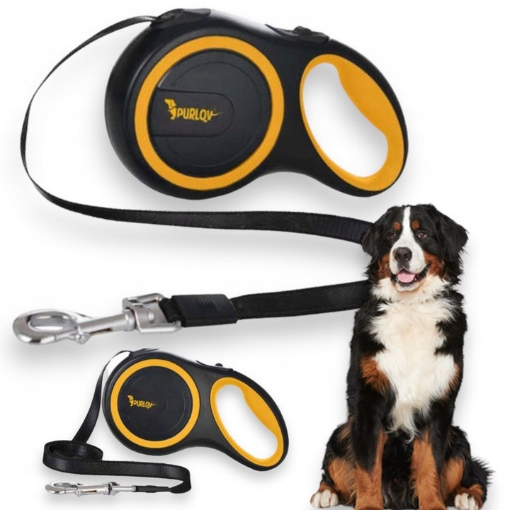 Повідець-рулетка Purlov 19786 — 8 м, до 50 кг, брезент, автоматичний, фото 1