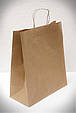 Паперовий пакет крафт коричневий, з крученими ручками 380*320*150, фото 2
