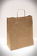 Паперовий пакет крафт коричневий, з крученими ручками 380*320*150, фото 4
