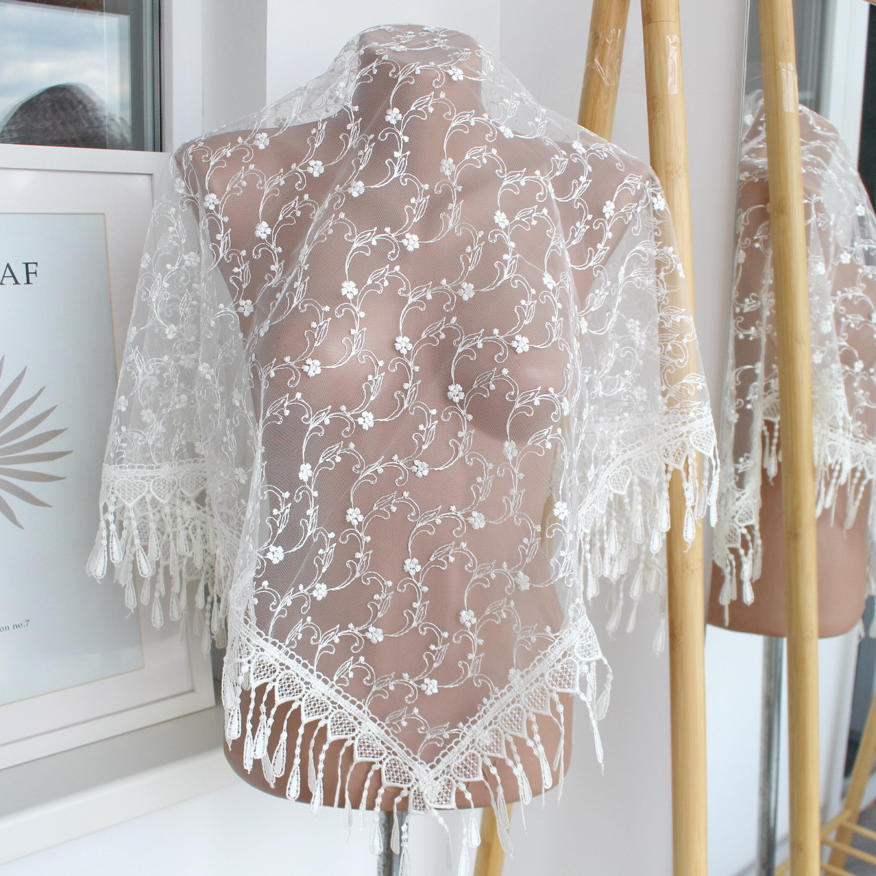 Хустка айворі ажурна 231004, фото 1