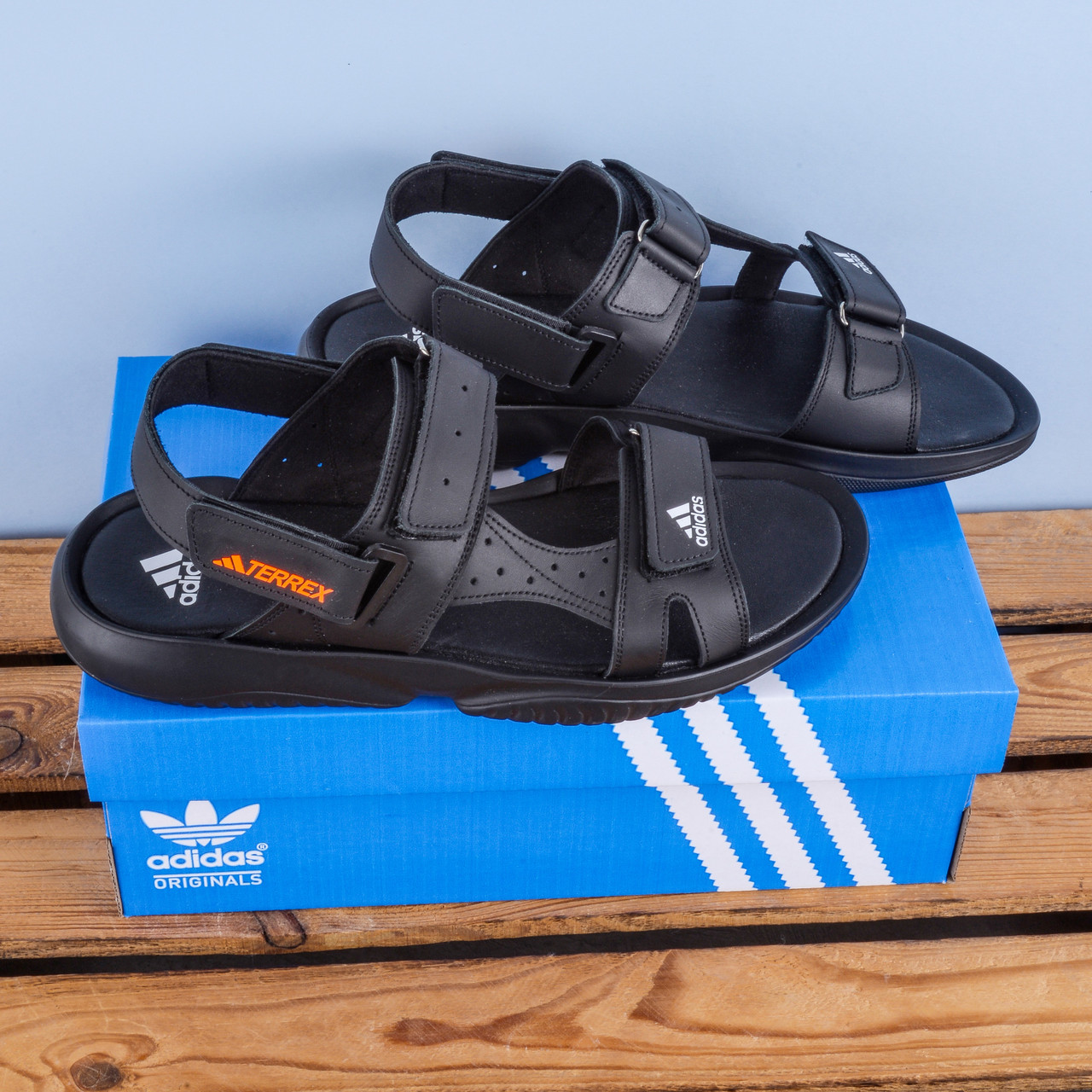 Чоловічі сандаліі Adidas чорні сандалі тапочки