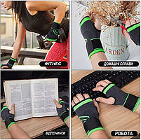 Фіксуючий бандаж чорний на зап'ястя, еластичний спортивний бинт на кисть руки з ременем, універсальний розмір, фото 8