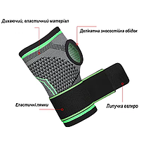 Фіксуючий бандаж чорний на зап'ястя, еластичний спортивний бинт на кисть руки з ременем, універсальний розмір, фото 9