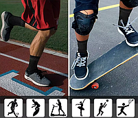 Еластичний фіксатор-бандаж на гомілковостопний суглоб з ременем, для спорту, реабілітації, захисту суглоба, чорний, фото 10