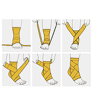 Еластичний фіксатор-бандаж на гомілковостопний суглоб з ременем, для спорту, реабілітації, захисту суглоба, чорний, фото 9