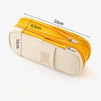 Шкільний пенал на блискавці містка. Пенал розкладний чорний на три відділення для школярів та студентів, фото 2