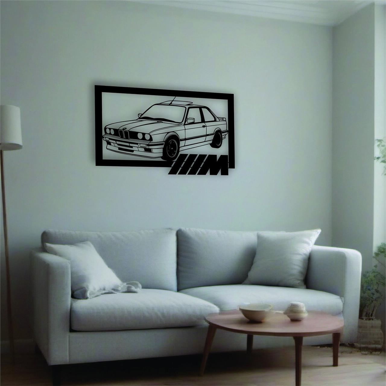 Декоративне панно, картина авто BMW E30 БМВ, фото 1