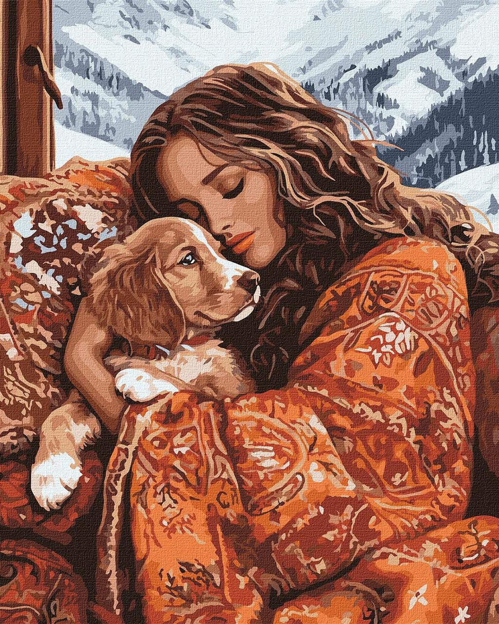 Картина за номерами 40×50 см. Обійми улюбленця Ідейка KHO8536, фото 1