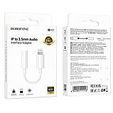 Кабель-перехiдник BOROFONE BV21 Genuine iP to 3.5 digital audio converter White, фото 3