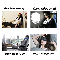 Шовкові маски для сну багаторазові з гумкою, універсальний розмір, колір чорний, фото 7