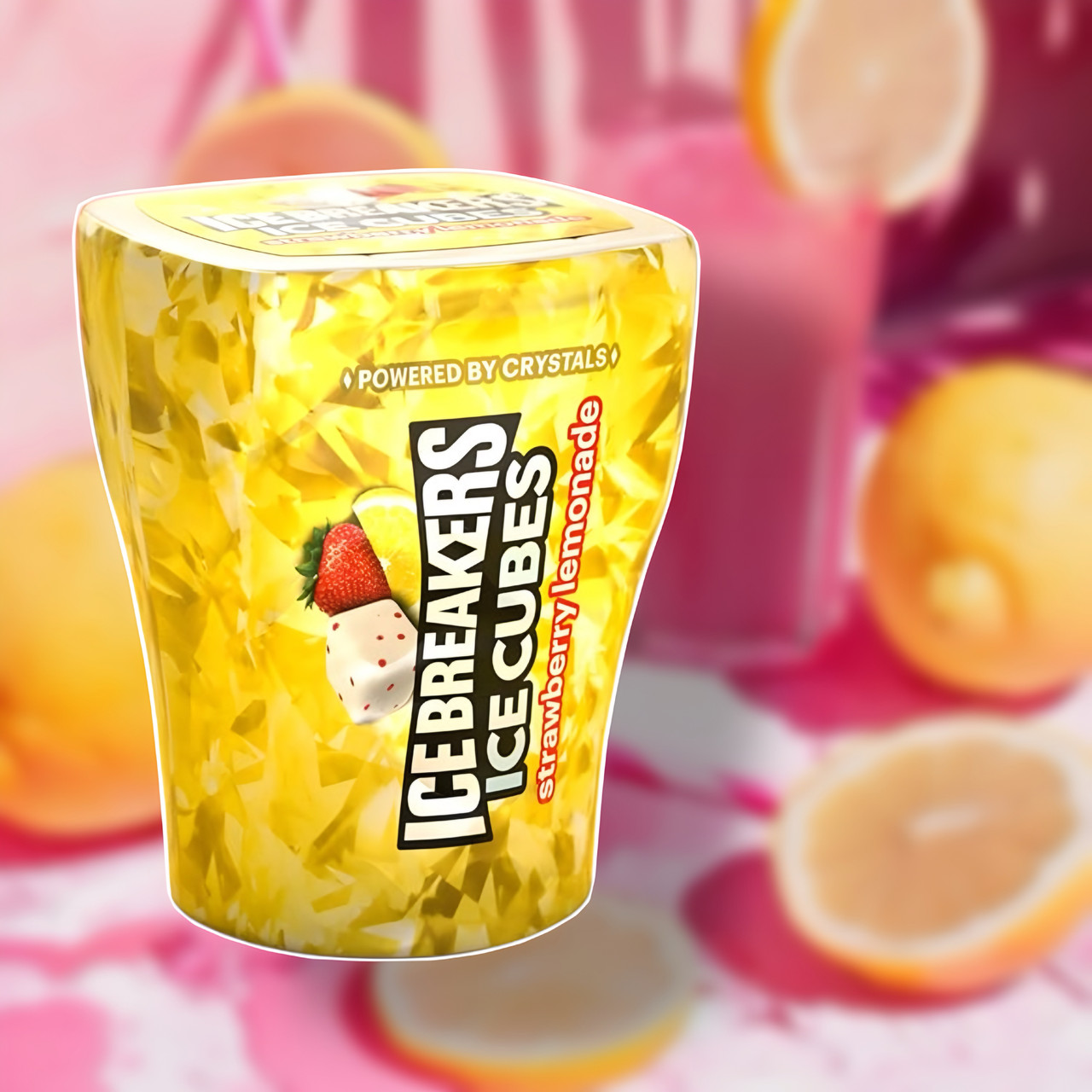 Жувальна гумка "Полуничний лимонад" ICE BREAKERS ICE CUBES Strawberry Lemonade Sugar Free Chewing Gum 40