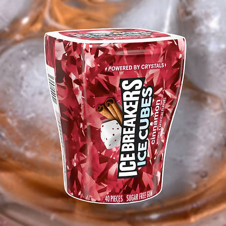Жувальна гумка "Кориця" ICE BREAKERS ICE CUBES Cinnamon Sugar Free Chewing Gum 40 шт, фото 1