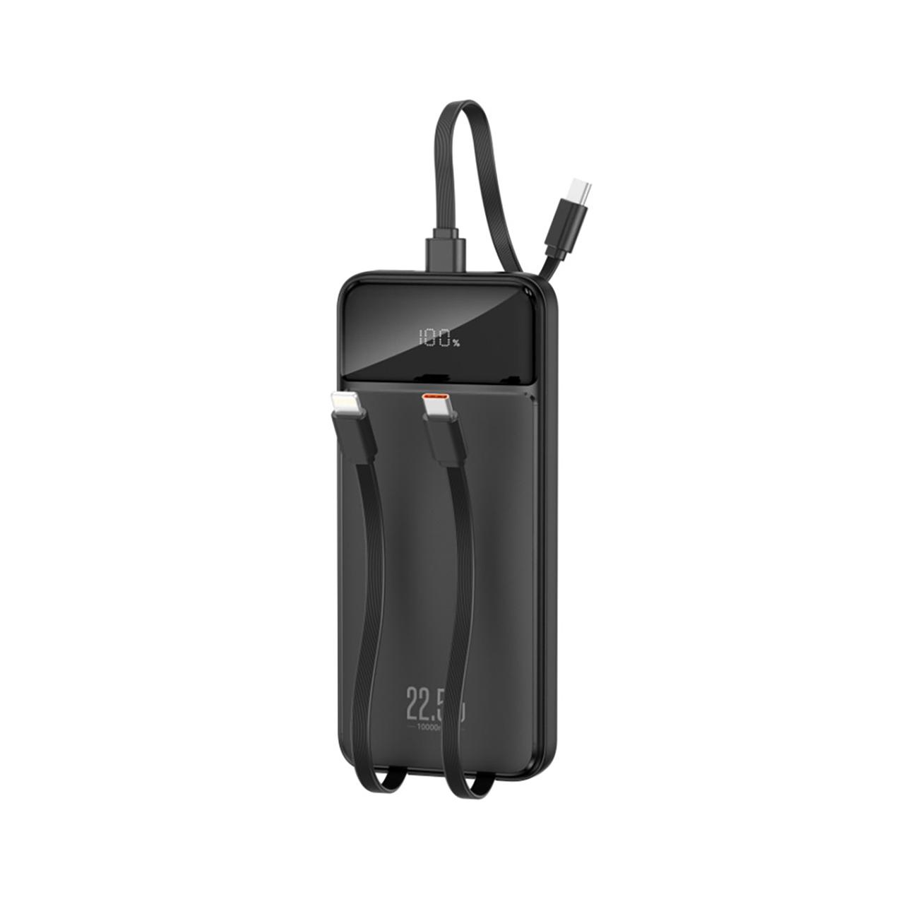 УМБ XO PR274 10000 mAh, USB-C/USB-А порт, USB-C/Lightning конектори Black (PR274.black)