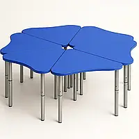 Детский стол «Ромашка» (регулируемый, 6 столов-лепестков) Синий