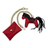 Шарм для сумки Конячка з натуральної шкіри 7867 Silver Taurus., фото 2