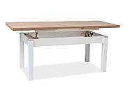 Стіл-трансформер KLEOPATRA дуб ланцелот/білий 124(164)x64x56(75)