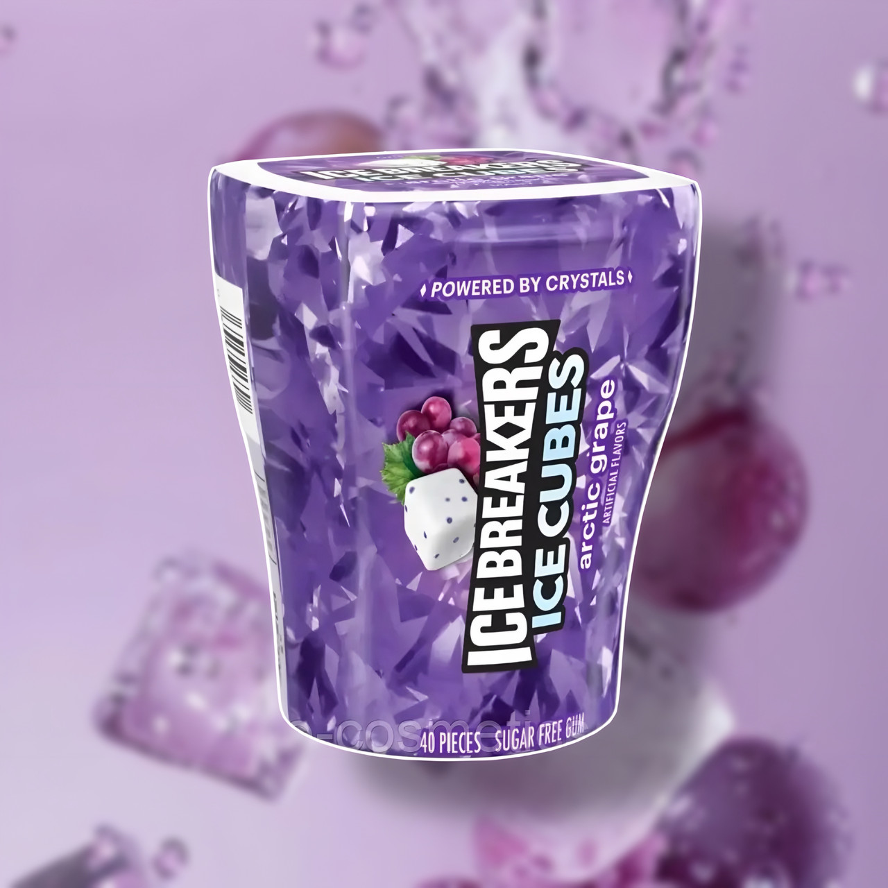 Жувальна гумка "Виноград" ICE BREAKERS ICE CUBES Arctic Grape Sugar Free Chewing Gum 40 шт