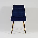 Стілець CHIC VELVET золотий каркас/синій BL.86, фото 3