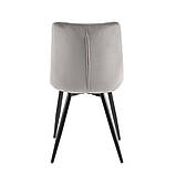 Обідній Стілець SHELL чорний каркас/сірий стільці обідні для кухні вітальні м'який сучасний, фото 5