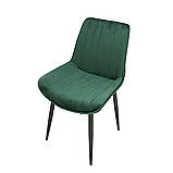 Обідній Стілець ALVIS чорний каркас/зелений стільці обідні для кухні вітальні м'який сучасний, фото 3
